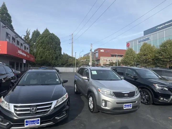 SUVs lined up at the front of the lot